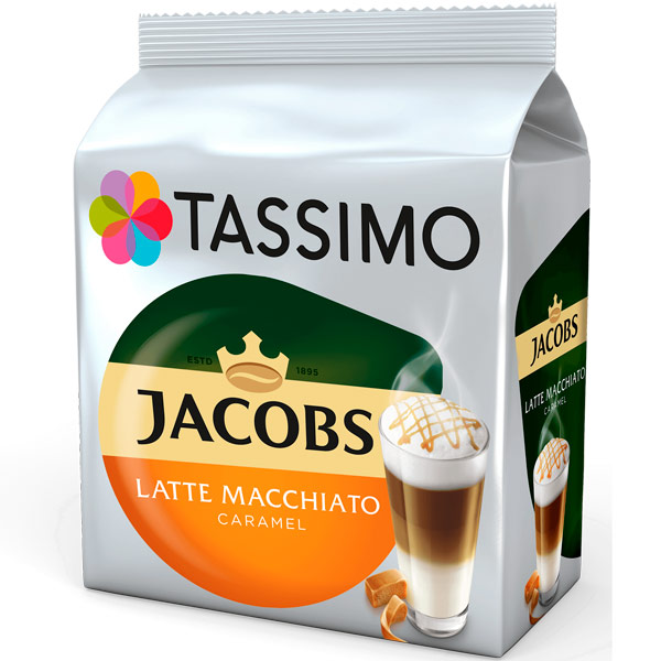 Кофе в капсулах Tassimo Jacobs Latte Macchiato Caramel, 8 порций.
