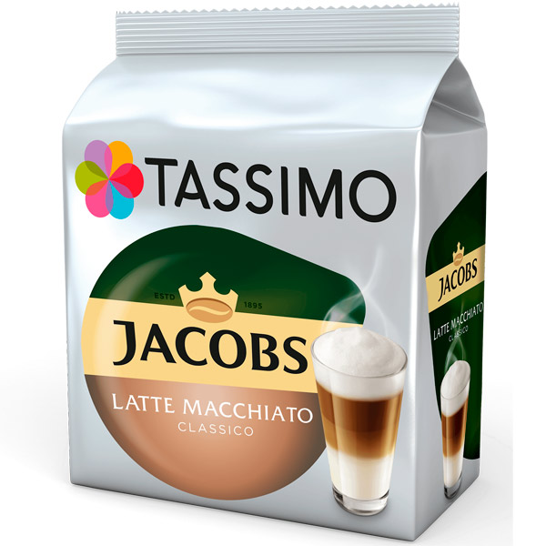 Кофе в капсулах Tassimo Jacobs Latte Macchiato Classico, 8 порций.