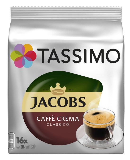 Кофе в капсулах Tassimo Jacobs Caffe Crema Classico, 16 порций.