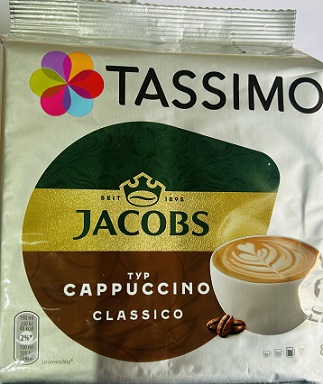 Кофе в капсулах Tassimo Jacobs Cappuccino, 8 порций.