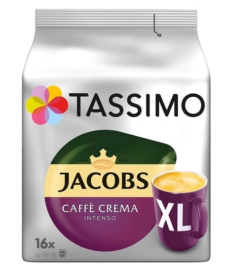 Кофе в капсулах Tassimo Jacobs Caffe Crema Intenso XL, 16 порций.