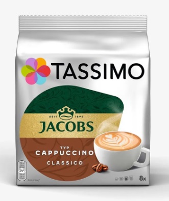 Кофе в капсулах Tassimo Jacobs Cappuccino, 8 порций